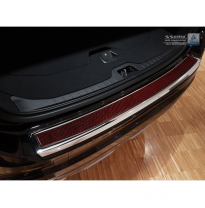 Protector Paragolpes Trasero Acero Inox &#039;Deluxe&#039; Volvo Xc60 2013-2016 Chrom/Red-Negro Carbon